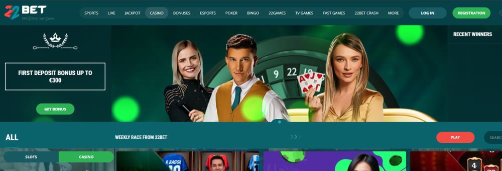 22bet casino home